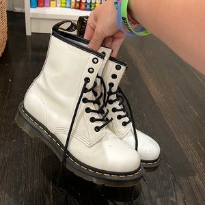white dr. martens boots